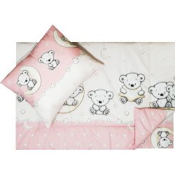 Lenjerie pat copii elefanteii veseli roz