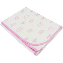 Paturica de vara subtire din bumbac coronite alb