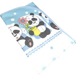 Paturica de vara subtire din bumbac Sweet Panda albastru