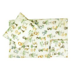 Fata de perna si plapuma din bumbac Monkey 100x135cm, 40x50 cm